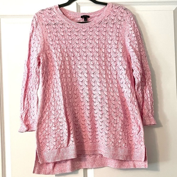 Pink crochet knit sweater top